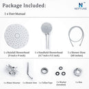 Neptune Luxury 3-Way 2-In-1 High Pressure Showerhead with Handheld Combo 9-Inch Large Adjustable Rainfall Shower Head and Multi-Setting 4.7-Inch Handheld Spray Use 2 Showerheads Separately or Together