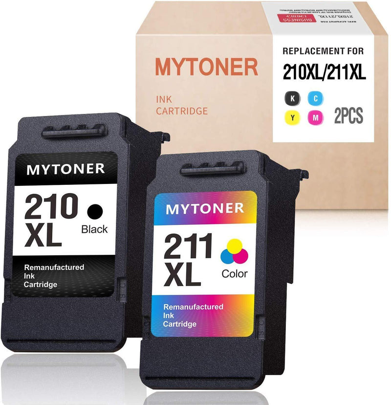 MYTONER Remanufactured Ink Cartridge Replacement for Canon 210XL 211XL Ink for PIXMA MX350 MP250 MX340 MP280 MP459 MX410 IP2702 MP240 MX360 MP490 MP270 MP230 Printer (Black,Tri-Color)