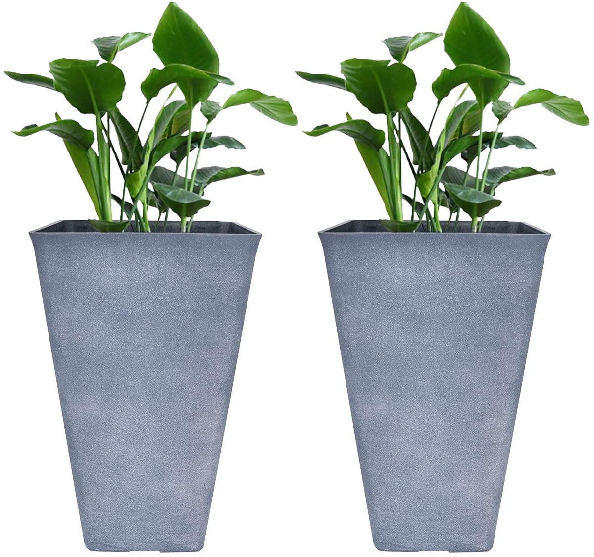 26 inch plant pot La Jolíe Muse Tall Planters 26 Inch Large Flower Pots Pack 2, Indoor a – Hint Capital