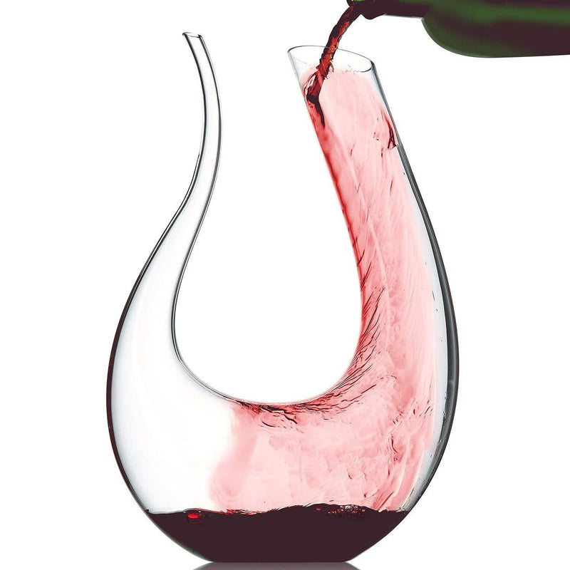 Guzzle Buddy Wine Decanter, 100% Lead-Free Hand Blown Crystal Glass, Red Wine Carafe, Wine Aerator with Wide Base,Wine Accessories,Wine Gift