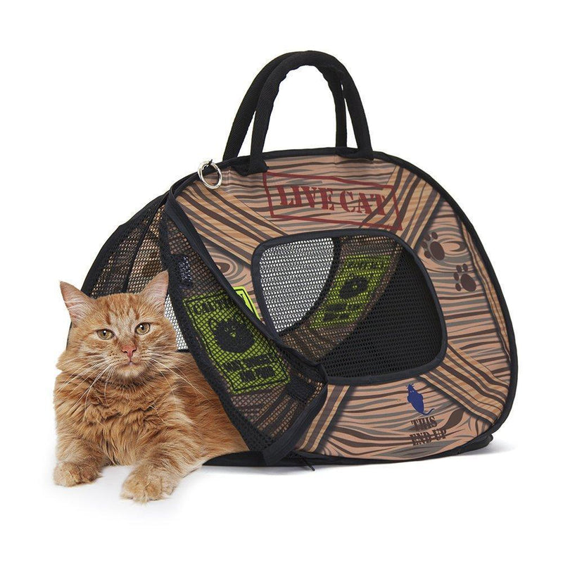 SportPet Designs Cat Carrier With Zipper Lock- Foldable Travel Cat Carrier