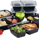 Nutribox [20 pack] 30 oz - meal prep containers 2 compartment lunch box with lids - BPA Free Reusable Lunch bento Box