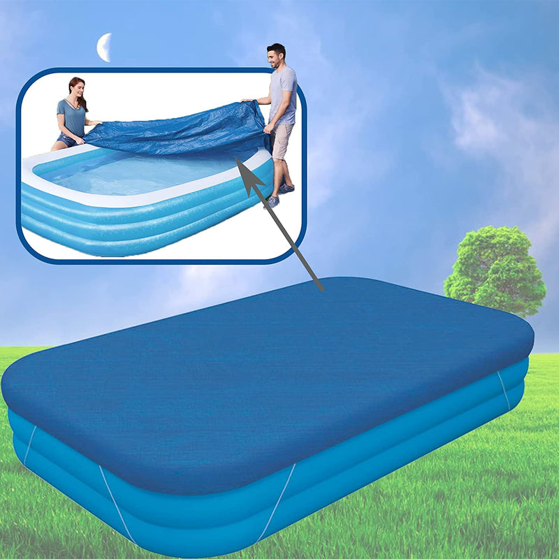 Qikafan Inflatable Pool Cover,Inflatable Pool Cover 120x72 Rectangle (305 cm x183 cm) - 10 x 6 ft Rectangular Pool Cover - Pool Covers(only Cover) (120 in x 72 in)