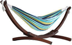 Vivere Solid Pine Wood Hammock Combo, Cay Reef