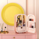 SEAAN 12L Skincare Fridge Beauty Fridge SEAAN Pink Mini Makeup Cosmetic Fridge Mini Cooler Refrigerator Organizer for Bedroom to Cool Down Skincare Products, AC/DC Adapter