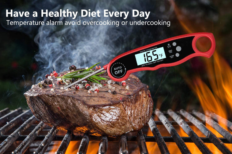 ORDORA Digital Meat Thermometer Oven Safe with Dual Probe, Instant Read Food Thermometer with Backlight, Magnet, Auto Calibration for Indoor & Outdoor Cooking, BBQ, Grill, Kitchen, Milk, Turkey