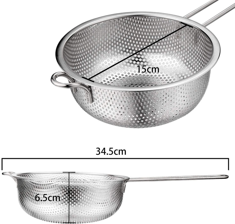 CIA Micro-Perforated Colander with Long Handle Stainless Steel 16.5cm