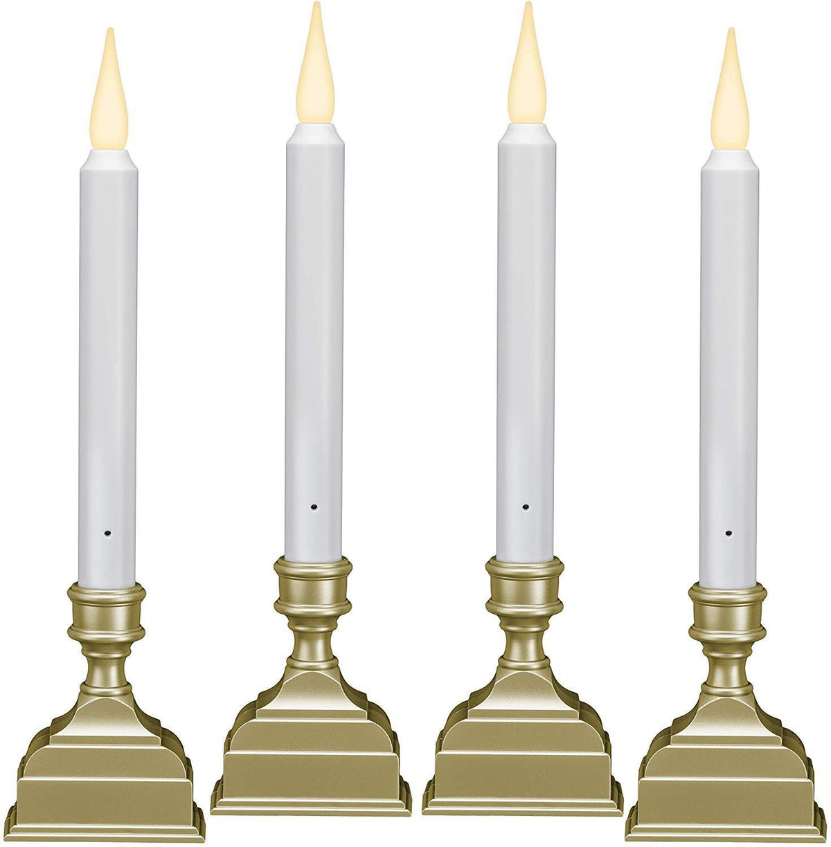 612 Vermont Battery Operated LED Window Candle with Sensor and 8 Hour Timer, Patented Dual LED Flicker Flame (Pewter)