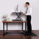 FLEXISPOT Desktop Workstation Combo, 35 Standing Desk Riser with Free Anti-Fatigue Comfort Kitchen Floor Mat-Black by Defy Desk