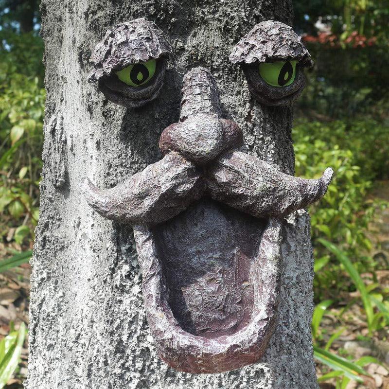 Birdfeeder Tree Face Sculpture Outdoor Yard Garden Hugger Decor Unbranded