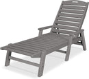 POLYWOOD NCC2280GY Nautical Arms Chaise, Slate Grey