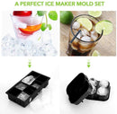 Large Ice Cube Trays Ice Ball Maker with Lids Combo(Set of 2), Silicone Sphere & Square Flexible Ice Cube Molds for Cocktails, Whiskey, Juice and Any Drinks- Reusable & BPA Free