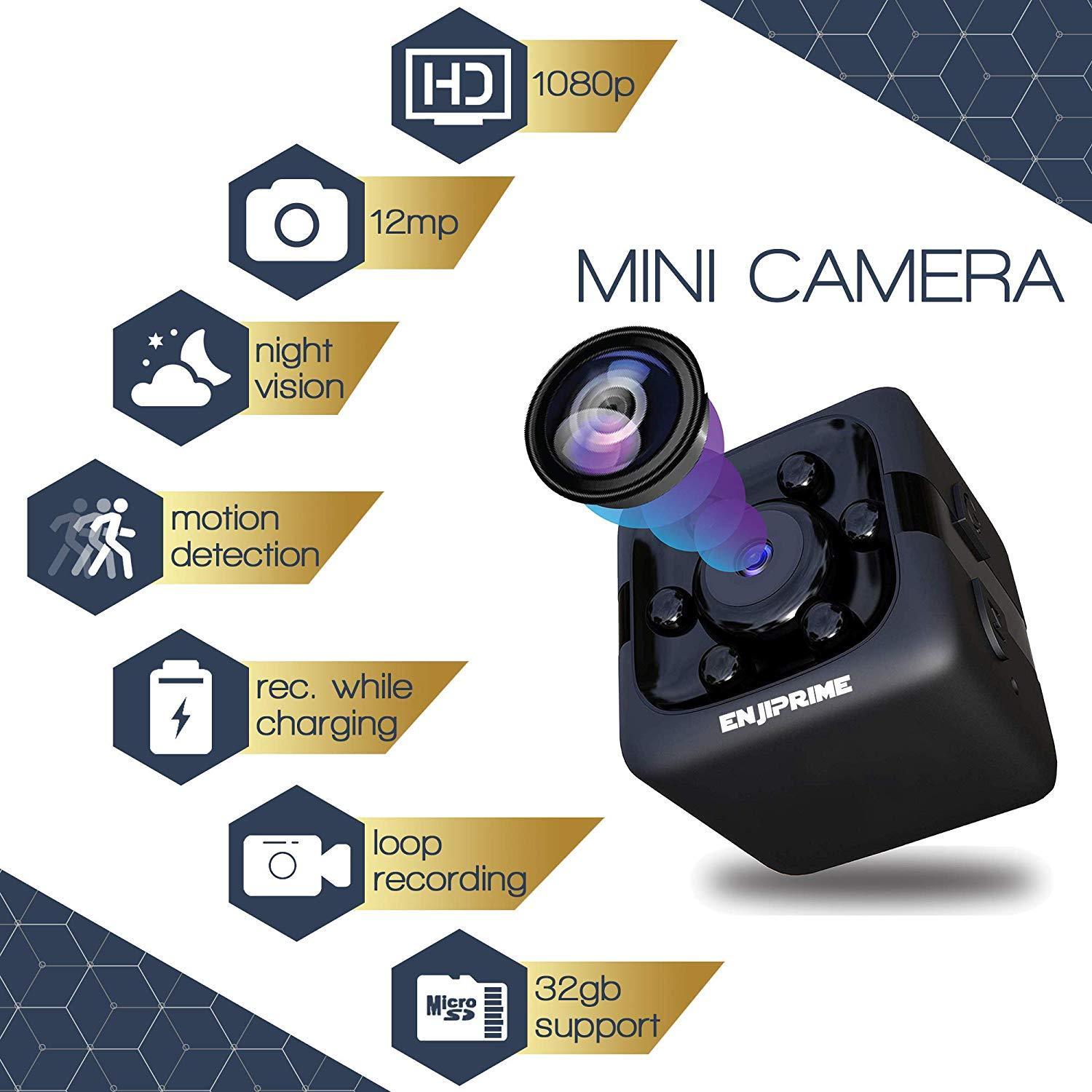 Spy Hidden Camera Nanny Cam - Mini Wireless Cop Cam Action Cameras for Indoor or Outdoor, Home Office or Car Video Recorder with 1080p HD Recording and Night Vision Monitoring Camera
