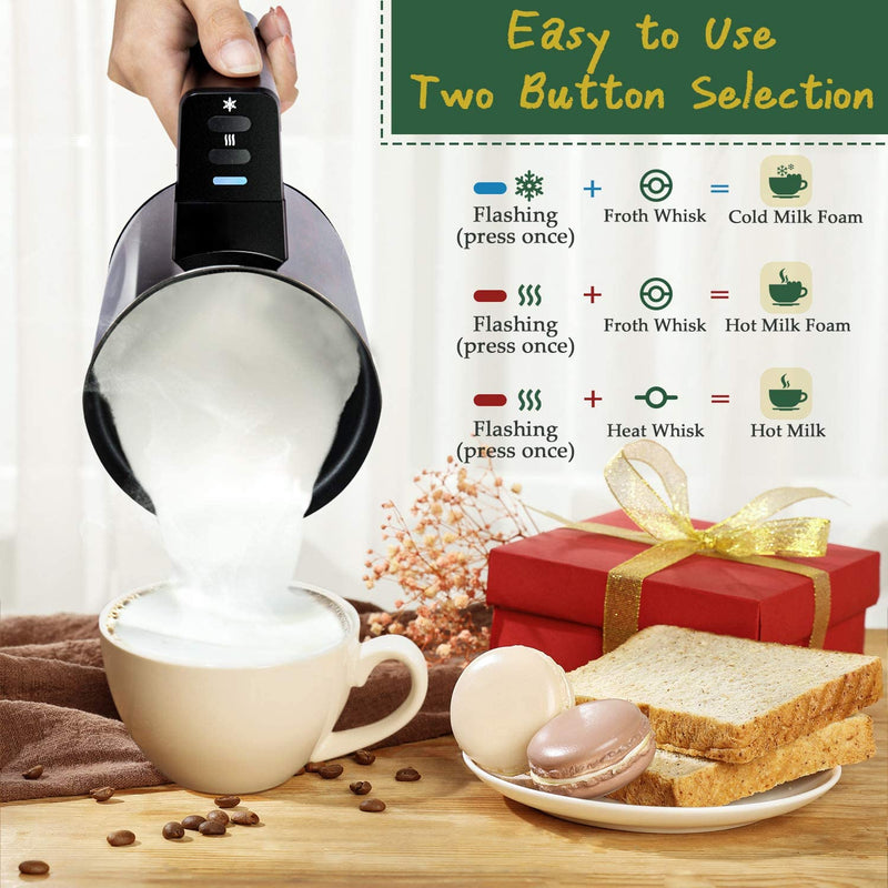 BAYKA Milk Frother, Electric Milk Frother with Hot & Cold Automatic Function, Milk Steamer, Foamer, Heater, Frother & Warmer For Coffee Espresso, Cappuccinos, Lattes, Hot Chocolate Maker