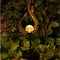 ATHLERIA Garden Solar Table Lights Outdoor Flame Shape Crackle Glass Globe Vintage Metal Lights,Waterproof Warm White LED for Lawn,Patio or Courtyard (Bronze)
