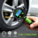 PowRyte Elite Tire Inflator with 250 PSI 0.1% High Accuracy Digital Tire Pressure Gauge and 12 Piece Accessoires Including 3 Piece Air Chucks,Green