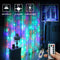 Juhefa Curtain Lights,USB Powered Fairy Lights String,IP64 Waterproof & 8 Modes Twinkle Lights for Parties, Bedroom Wedding,Valentines' Day Wall Decorations (300 LEDs,9.8x9.8Ft, Warm White)