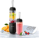 SHCRDOR Personal Smoothie Blender for Shakes Juice with 2 Sport Bottles 1 Ice Cube Tray, Black