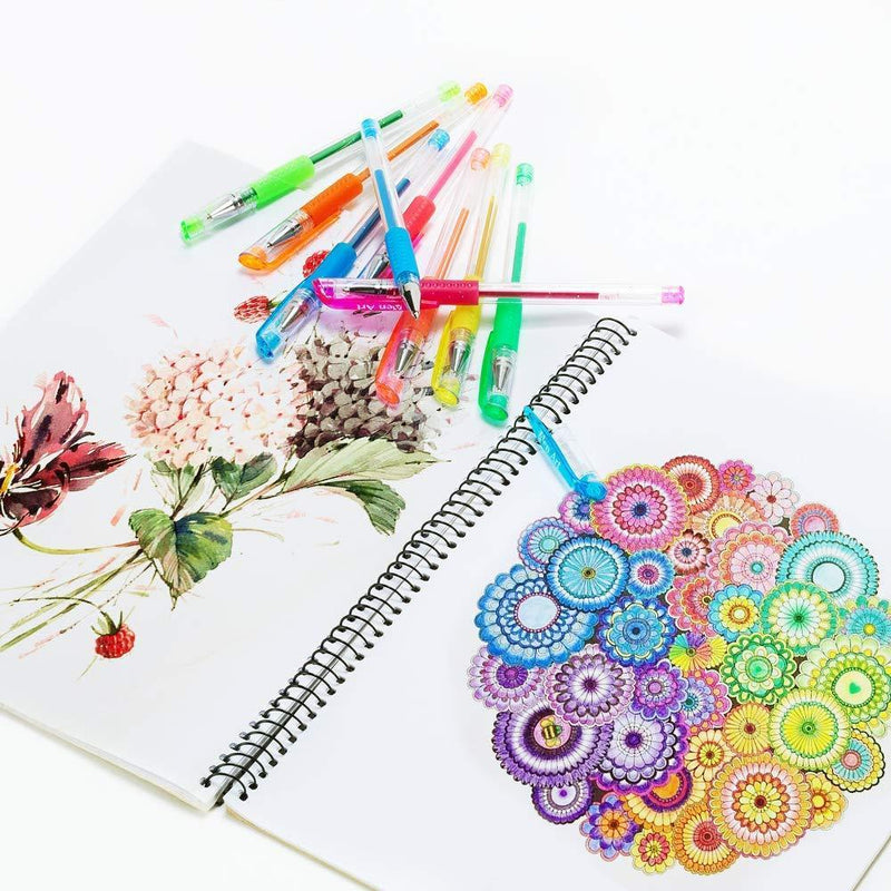 Gel Pens 30 Colors Gel Marker Set Colored Pen with 40% More Ink for Adult Coloring Books Drawing Doodling Crafts Scrapbooks Bullet Journaling by Aen Art