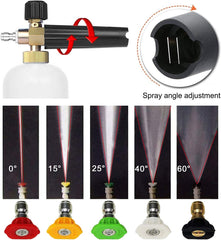 BEBEKULA 1L Adjustable Foam Cannon Pressure Washer Gun Snow Foam Lance Cannon Foam Blaster, with Pressure Washer Nozzle Tips, Micro Fiber Towel and Sponge, Jet Wash Gun 3000 PSI