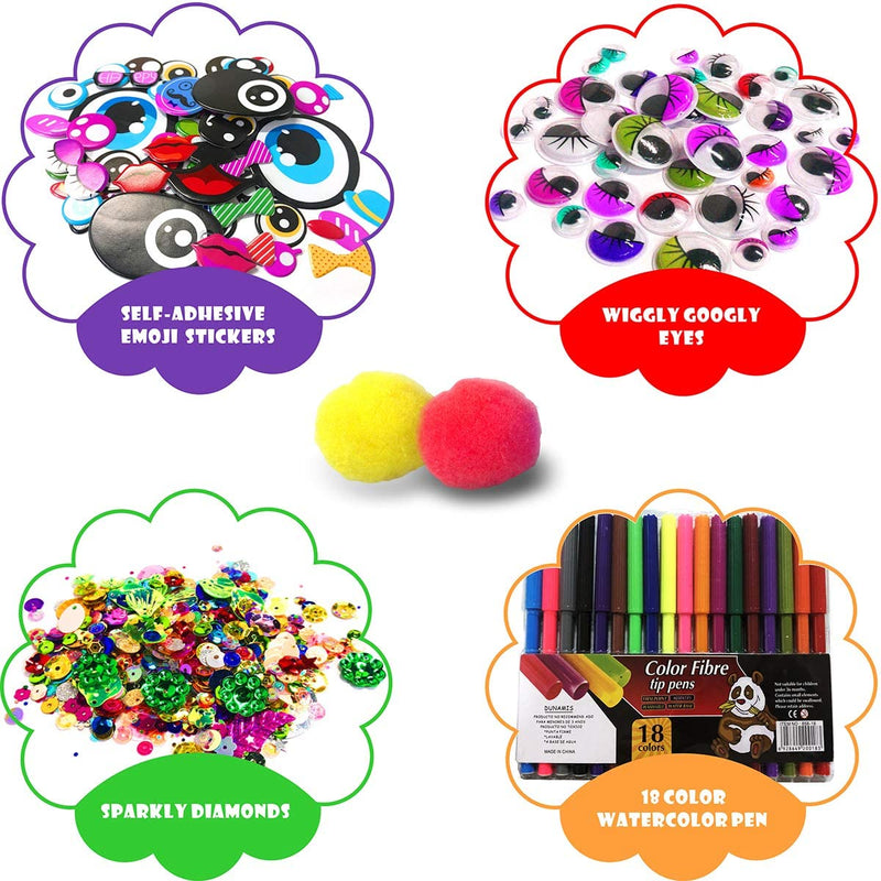 Arts and Crafts Supplies for Kids Girls - Toddler DIY Craft Art Supply Set with Storage Bag for Ages 4 5 6 7 8 9, Craft Pipe Cleaners, Letter Beads, Pompoms, Wiggle Googly Eyes.Over 1,000 PCS.(EBOOK)