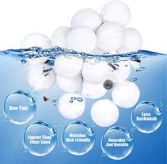 BWOU 2.2 lbs Fiber Pool Filter Ball, Reusable Sand Filter Cartridges Replacement for Swimming Pool Filter Pump and Aquarium(Equals 75 lbs Pool Filter Sand)
