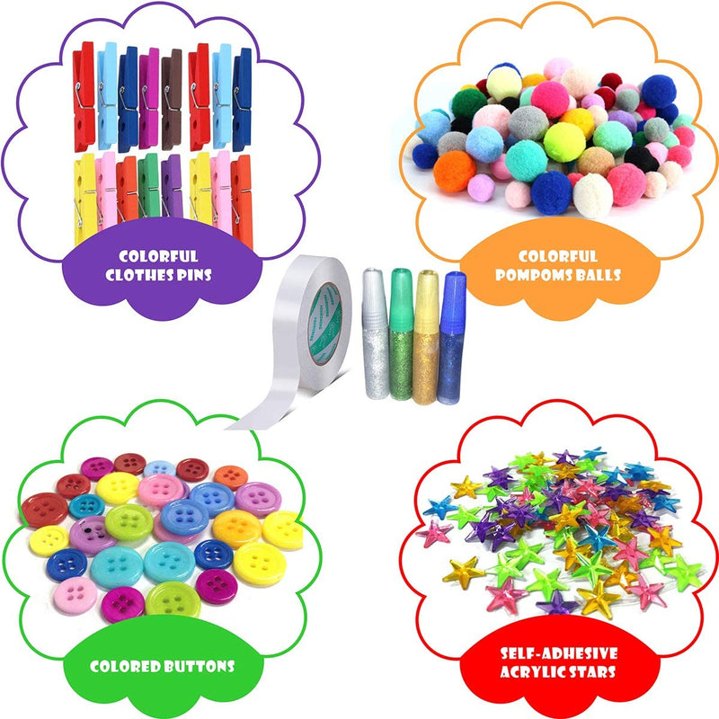 Arts and Crafts Supplies for Kids Girls - Toddler DIY Craft Art Supply Set with Storage Bag for Ages 4 5 6 7 8 9, Craft Pipe Cleaners, Letter Beads, Pompoms, Wiggle Googly Eyes.Over 1,000 PCS.(EBOOK)