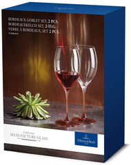Villeroy & Boch 1137938117 Manufacture Glass Bordeaux Goblet : Set of 2, 10 in/22oz, Clear