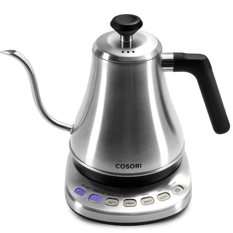 COSORI Electric Gooseneck Kettle with 5 Variable Presets, Pour Over Coffee Kettle & Tea Kettle, 100% Stainless Steel Inner Lid & Bottom, 1200 Watt Quick Heating, 0.8L, Matte Black