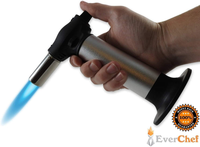 EverChef Premier Culinary Kitchen Torch - Chef Recommended - Professional Grade with Safety Features - Refillable Butane Blow Torch - Great for Crème Brulee, Pastries and Other Delicious Dishes