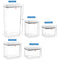 BREVER 5-PC AirTight Push Pop Food Storage Container Set Value Pack - Cereal, Flour, Sugar, Pasta, Rice - 100% BPA FREE, 5 Yr Warranty