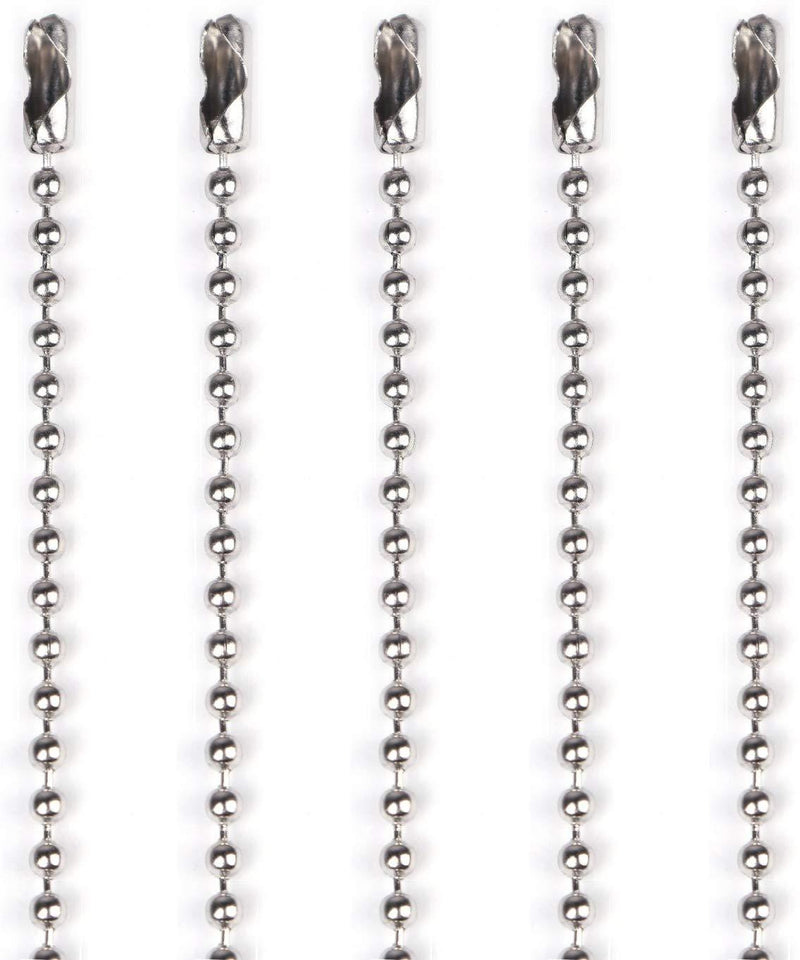 50pcs Nickel Plated Ball Chain Necklace, KinHom 24 Inches Long 2.4mm Bead Size