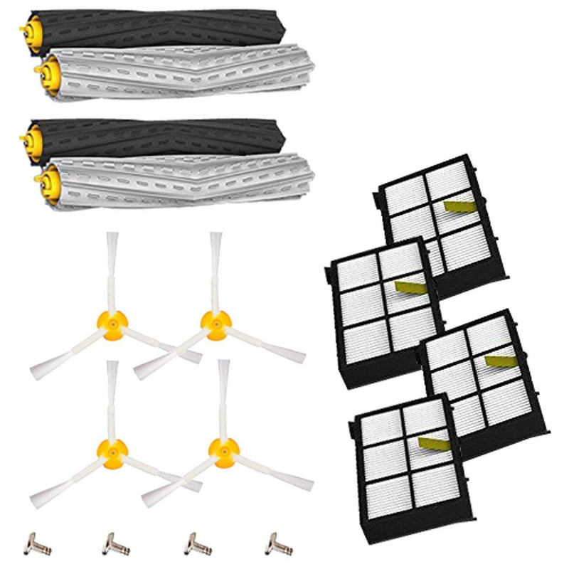 Amyehouse Side Brushes and Hepa Filters Replenishment Kit for iRobot Roomba 800 900 Series 805 860 880 890 980 960 870 871 Vacuum Replacement Parts