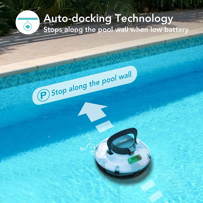 AIPER SMART Renewed ompatible with AIPER, Cordless Automatic Pool Cleaner, Dual Motors, Lightweight, Auto-Dock Robotic Pool Cleaner, Ideal for Above Ground Flat Pool up to 538 Sq.Ft