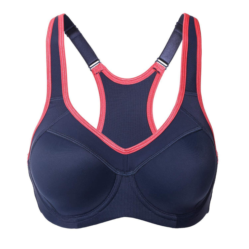 SYROKAN Women's Full Support High Impact Racerback Lightly Lined Underwire Sports Bra