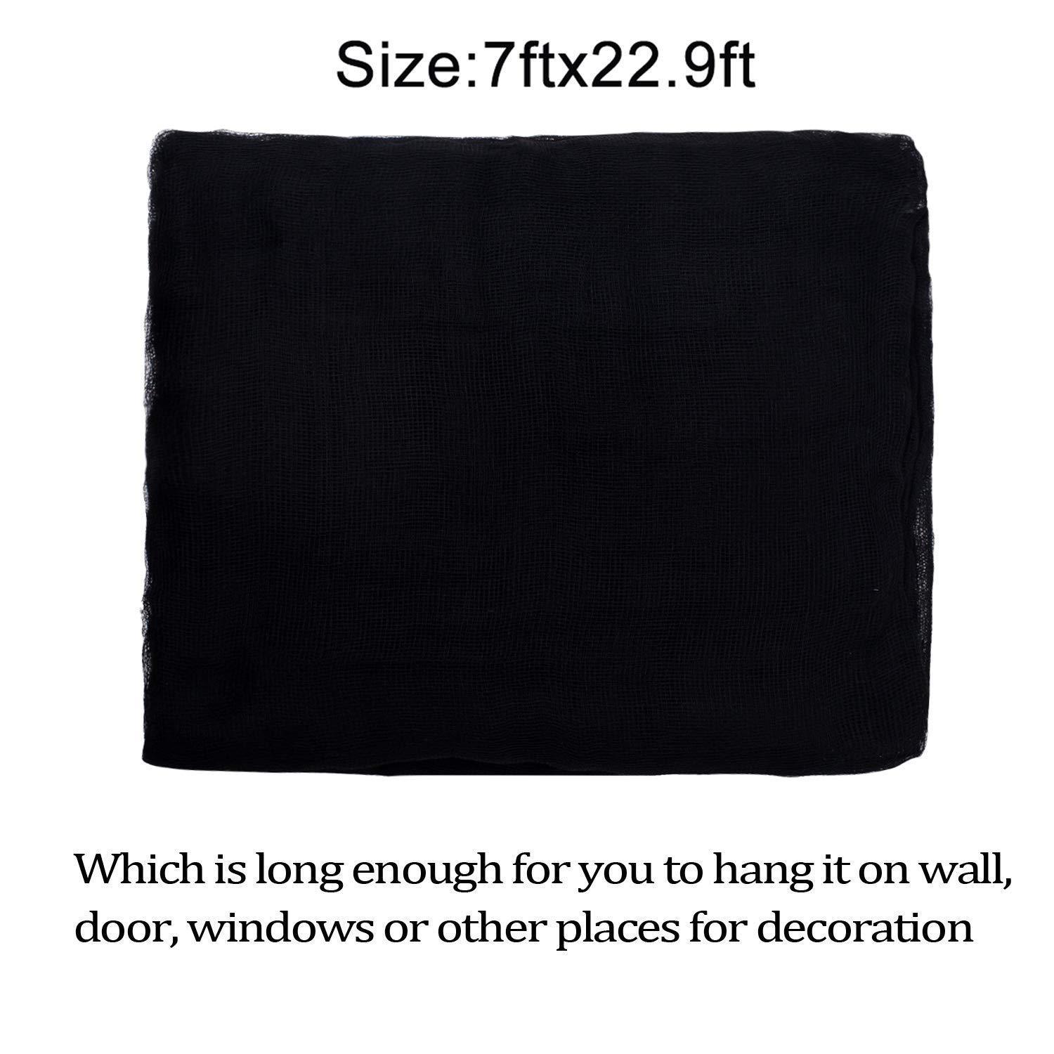 Whaline Halloween Black Creepy Cloth 276 x 87 inch Spooky Halloween Decoration for Haunted Houses Party Supplies