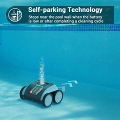 AIPER Seagull 1500 Cordless Automatic Pool Cleaner, Wall-Climbing Pool Vacuum, up to 90 Mins with Strong Triple-Motors, Intelligent Cleaning, Ideal for In-ground Pools up to 1614 sq.ft