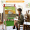 Evergreen Art Supply 3 In 1 Kids Wooden Art Easel with Bonus Kids Art Supplies, Double Sided Children Easel Chalkboard / Magnetic Dry Erase Board
