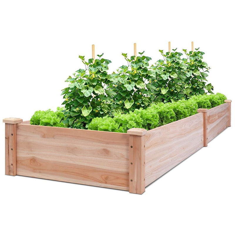 Giantex Raised Garden Bed Kit Elevated Planter Box for Vegetables Fruits Herb Grow, Heavy Duty Natural Cedar Wood Frame Gardening Planting Bed for Deck, Patio or Yard Gardenin, 49"X23"X30.0"(LXWXH)