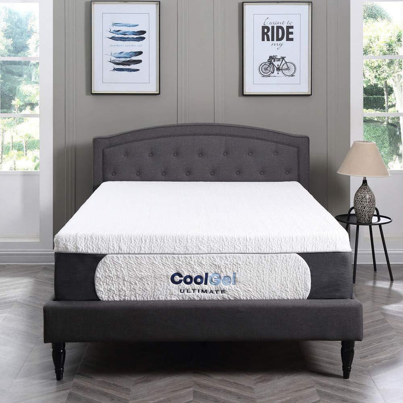 Classic Brands Cool Gel 1.0 Ultimate Gel Memory Foam 14-Inch Mattress with BONUS 2 Pillows, Queen