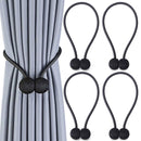 NZQXJXZ Curtain Tiebacks Magnetic, Drape Holders Holdbacks Decorative Weave Rope Clips Window Sheer Blackout Panels Home Office, Chocolate (Pack of 6)