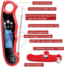 A ALPS Meat Thermometer Instant Read Food Thermometer for Grilling Dual Probe Digital Ultra Fast Thermometer with Backlight and Alarm Function for Outdoor Cooking, BBQ