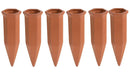 Juvale Self Watering Spikes - 6-Pack Terracotta Plant Watering Stakes, Automatic Slow Release Water Drippers for Indoor Outdoor Garden, Vacation Irrigation Device, Brown, 6.9 Inches Tall
