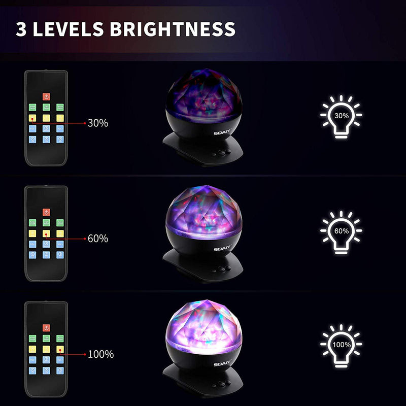 Kingtoys Night Light, LED  Projector Night Lamps with Remote, 8 Mode Lighting Shows, Built in Speaker and Timing, Mood Relaxing Soothing Night Light for Baby Kids Adults (UL Adapter)