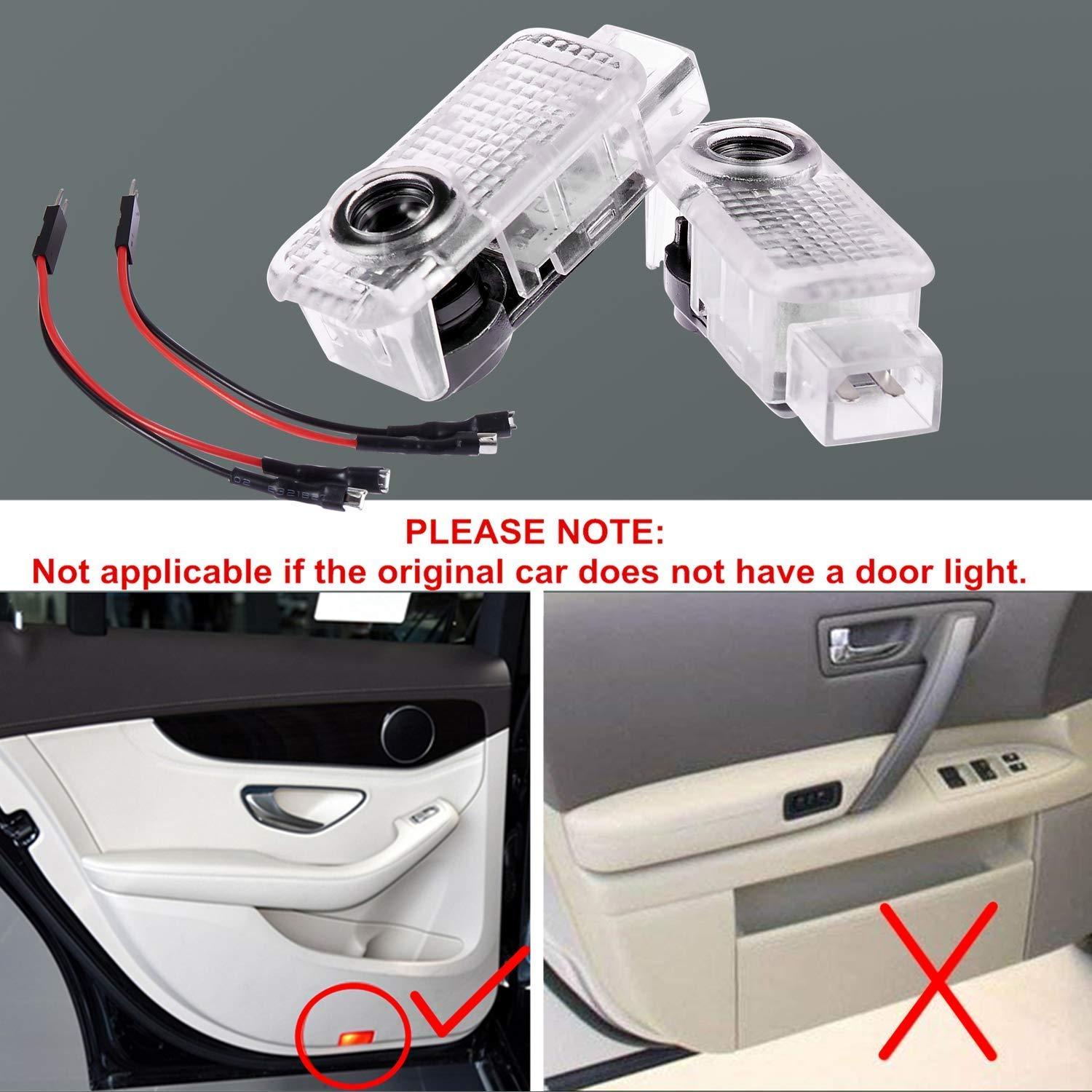 Audi car Accessories Door Logo Led Light Car Door Projector Lights Ghost Shadow Light Audi Puddle Emblem Welcome Lights Reflector For Audi A1 A3 A4 A5 A6 A7 A8 Q3 Q7 R8 TT Auto Accessories Part 4 PCS