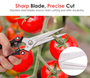 Housolution Pruning Shears, Heavy Duty Stainless Steel Ultra Sharp Multi-purpose Hand Pruner Scissors for Garden Harvesting Fruits & Vegetables, Trimming Pklants Flowers, Black & Red