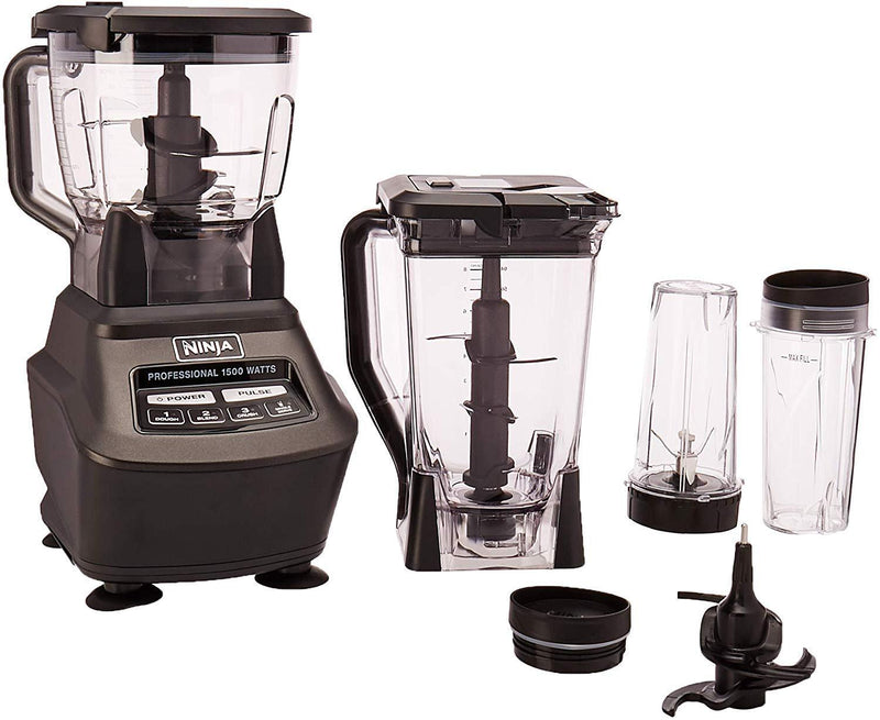 Ninja Mega Kitchen System (BL770) Blender/Food Processor with 1500W Auto-iQ Base, 72oz Pitcher, 64oz Processor Bowl, (2) 16oz Cup for Smoothies, Dough & More