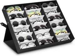 Duerer Sunglasses Display Case 18 Slot Sunglass Eyewear Display Storage Case Tray Gift for Him Her