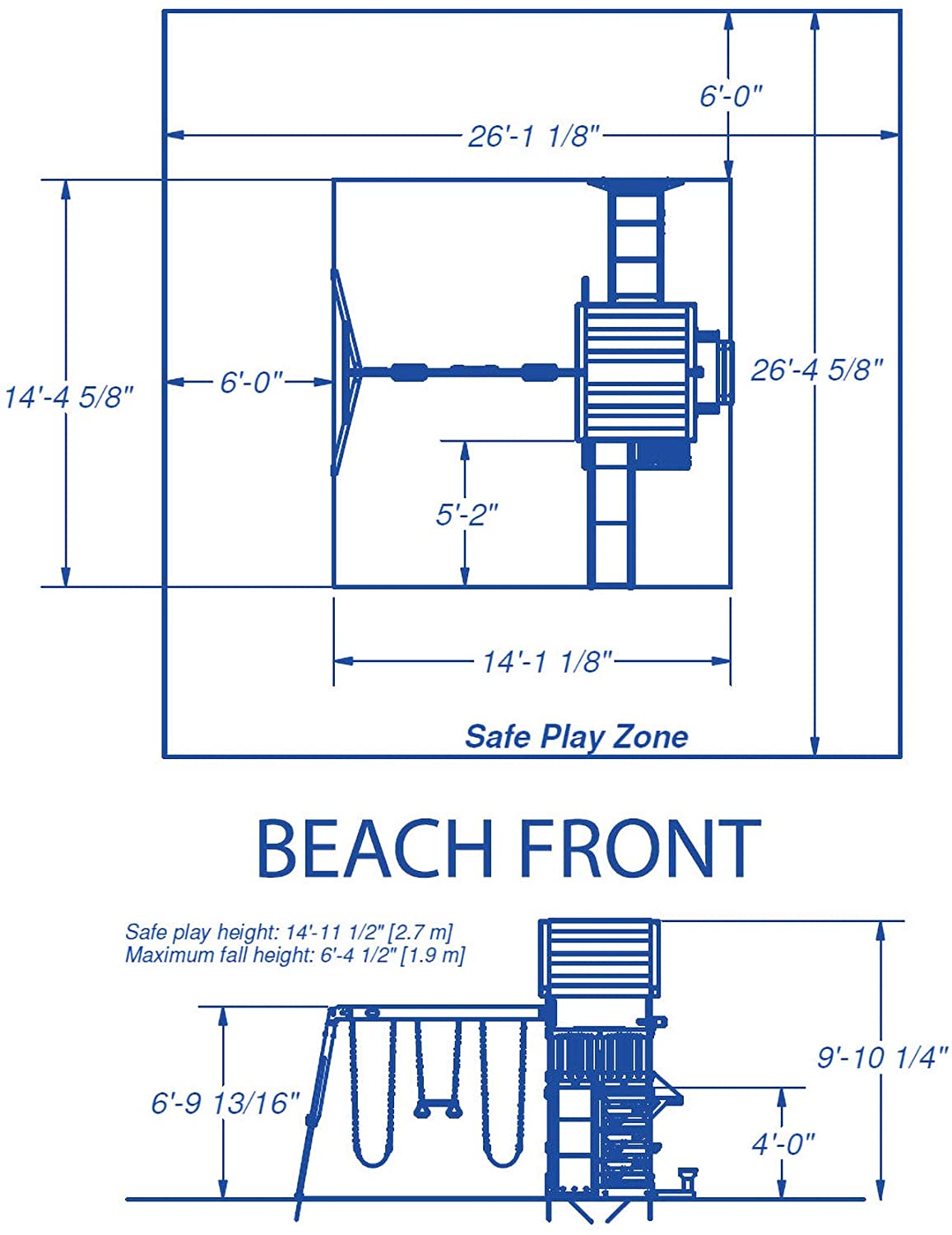 Backyard Discovery Beach Front Wooden Swing Set
