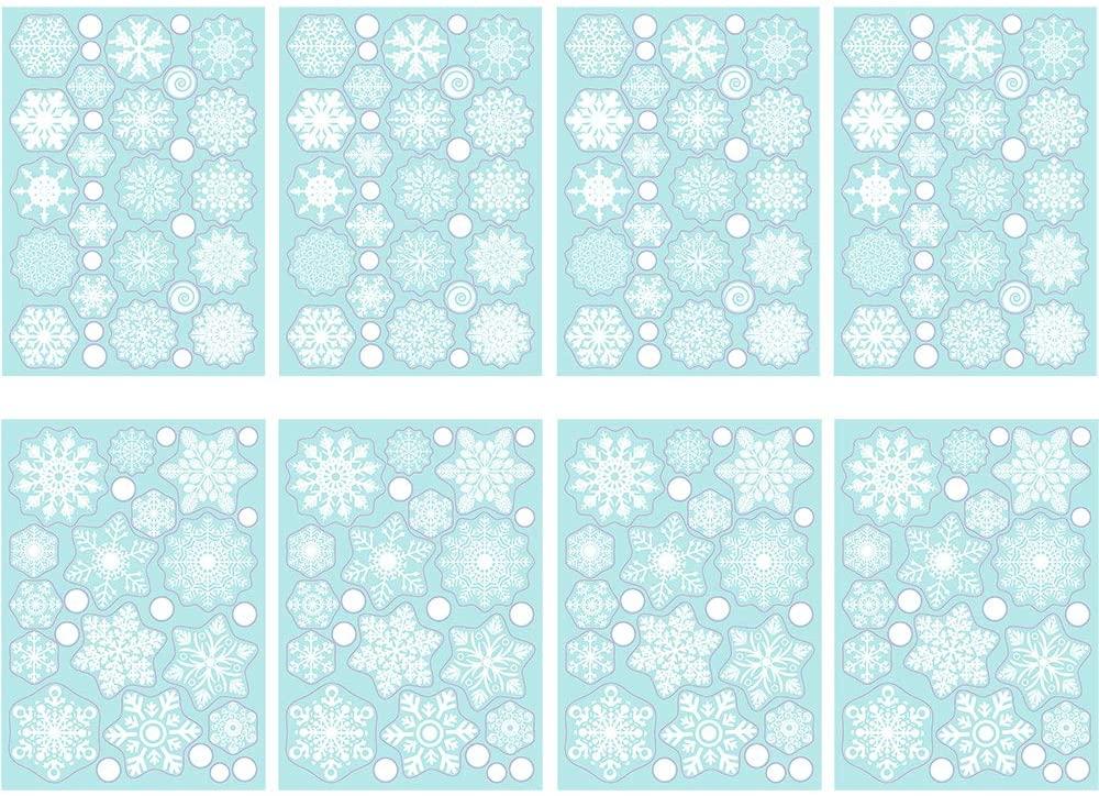 TMCCE 232 Piece Christmas Snowflake Window Decal Stickers - Xmas Holiday White Winter Christmas Window Decorations Ornaments Party Supplie